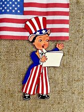 U Pick Vintage Inspired USA Uncle Sam Boy Speech Patriotic Cardstock Decoration picture