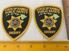 State Of Hawaii Public Safety Sheriff collectors Hat patch set 2 pieces all new picture