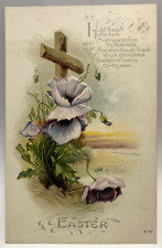 I Would The Gift I Offer Here, Flowers, Cross, Vintage Embossed Postcard picture