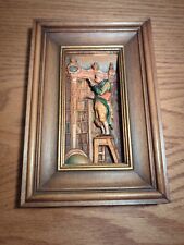 Rare 3D Wood Carved Relief Carl Spitzweg Anri Italy 