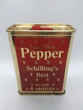 Vintage 1976 McCormick & CO Ground Black Pepper Schilling's Best 4 Ounce Tin picture
