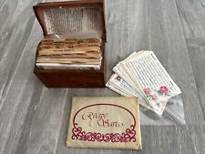 Antique Wooden Recipe Box 1920's Dovetailed Old & New Recips Cards picture