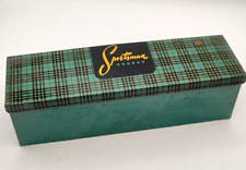 Vintage Metal Tin Green Plaid Sportsman Thermos Lunch Box Retro Display picture