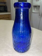Property Of Liberty Milk Co Inc Cobalt Blue Milk Bottle Buffalo NY 1 Pt READ picture