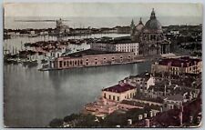 Venice Italy 1909 Postcard Aerial View Canals posted picture
