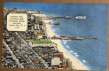 Atlantic City Boardwalk Hotel Pier Aerial View Postcard c1930 picture
