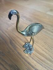 Brass Flamingo Figurine From CB2 - Elegant Mid- Century Decor - 7 Inches Tall picture