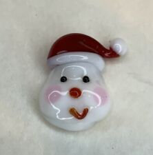Festive Treasures Mini Glass Christmas SNOWMAN Tiny Collectible Figurine - New picture