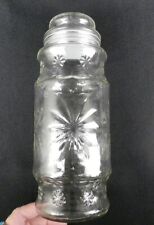 Vtg 1986 Planters Mr. Peanut Glass Jar w-Lid Canister Collectible Star Daisies picture
