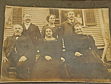 Antique Family Photo Of Men & Women - Baby In The Window picture