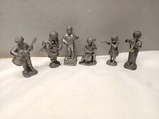 Vintage Lot 6 Michael Ricker Pewter Statues Orchestra - Violin Cello Flute Horn  picture