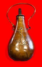 VERY RARE ORIGINAL COLLECTIBLE N. P. AMES 1843  NAVY ANCHOR  BLACK POWDER FLASK picture