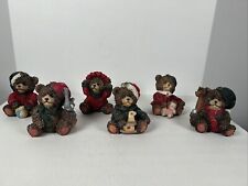 Lot of 6 K's Collection Christmas Fancy Bears Resin 4 inch Bear Figurines Decor picture