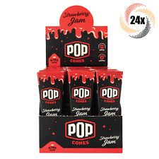 24x Packs Pop Strawberry Jam Cones | 3 Cones Each | King Size | + 2 Free Tubes picture