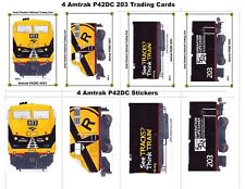 Amtrak 4 Railroad Trading Cards & 4 Stickers P42DC Op. Life #203 Andy Fletcher picture