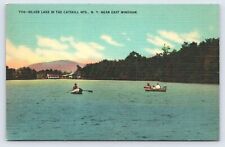 East Windham NY Silver Lake Catskill Mountains Boats Fishing Postcard Vtg A10 picture