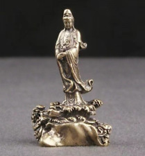 Vintage brass Nanhai Guanyin statue ornament collection picture