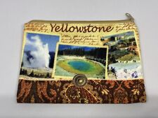 Yellowstone National Park Bag Souvenir Cloth Zip Pouch Iconic Images Geyser EUC picture