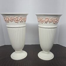 Wedgwood Pink on Cream (Plain Edge) Queen's Ware Ceramic 10-3/4