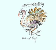 Playboy Artist Doug Sneyd Original Holiday Greeting Art ~ Thanksgiving Turkey picture