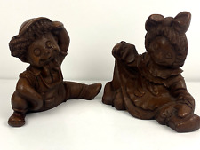 Vintage 1989 Red Mill Mfg. Raggedy Ann & Andy Pecan Shell Resin Figurines 6” picture