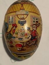 VINTAGE Paper Mache Easter Egg Rooster Bunny German Democratic Republic picture