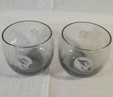 Two (2) VTG. St. Louis Cardinals NFL Smoke Gray Roly Poly Rocks Whiskey Glasses picture