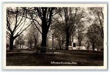 1940 In The Park Bench Monument View Ludington MI RPPC Photo Posted Postcard picture