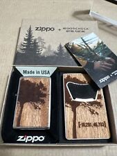Zippo Windproof Woodchuck Lighter & Bottle Opener Set Tree Design 2022 NEW picture