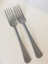 Pfaltzgraff Stainless Satin Outlined Bead Band  2 SALAD FORKS 7