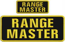 Range Master embroidery patches 4x10 and 2x5 hook on back Gold letters picture