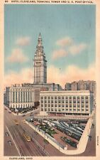 Cleveland, OH, Terminal Tower & U.S. Post Office, 1938 Vintage Postcard e3117 picture