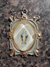 Vintage Catholic Blessed Virgin Mary Pendant Medal picture
