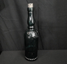 Vintage Decorative Green Wine Glass Bottle - Leaf Design picture