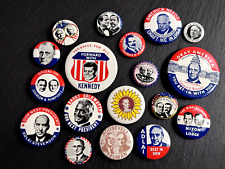 18 US PRESIDENTIAL CAMPAIGN PIN BUTTONS, 1968 REPRODUCTIONS BY KLEENEX B820 picture