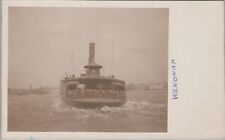 Steamer Wenonah Passengers on Deck New Jersey RPPC Photo Postcard picture