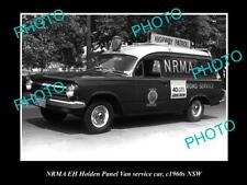 OLD 8x6 HISTORIC PHOTO OF NRMA EH HOLDEN PANEL VAN SERVICE CAR c1960s NSW picture