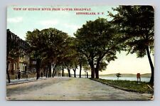 Rensselaer NY-New York, Hudson River From Lower Broadway Vintage c1909 Postcard picture