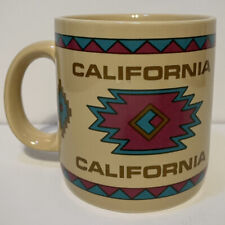 Vintage KSA 1987 Aztec California Coffee Tea Mug All Over Design EUC Prop picture