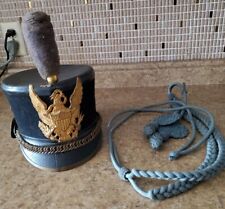 US Army  c 1880s Infantry Shako Black Hat with Blue Braid & Plume Indian Wars  picture