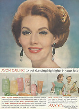 1963 Avon Makeup Cosmetics Lipstick Shampoo Avon Calling vintage Print AD picture