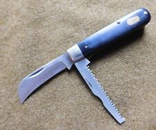 VINTAGE IXL SHEFFIELD ENGLAND INOX 2 BLADE POCKET KNIFE - HAWKBILL & SAW BLADES picture