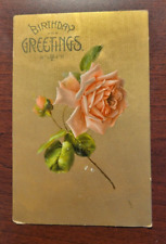 VTG Postcard Antique, Rose Pink, Lovely Floral Flower. Embossed, shimmer picture