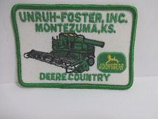 Vintage John Deere patch Unruh-Foster INC. Montezuma KS Deere County 4x2.5