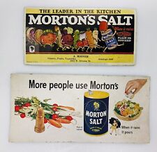 2 Morton's Iodized Salt Advertising Cards - two different picture