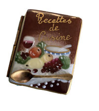 Rochard Limoges, France Peint Main Recettes de Cuisine, Cook Book Trinket Box picture