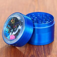 50mm 4-Layer Zinc Alloy Herb Grinder with Illuminated Dice Lid, Blue picture