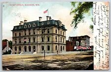 Postcard Post Office Madison Wisconsin Posted 1906 picture