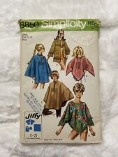 1970's Simplicity Misses Poncho, Cape, Jacket Sewing Pattern 8850 Size L 16-18 picture