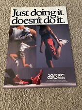 Vintage 1989 ASICS Running Shoes Shirt Shorts Poster Print Ad 1980s ANTI-NIKE picture